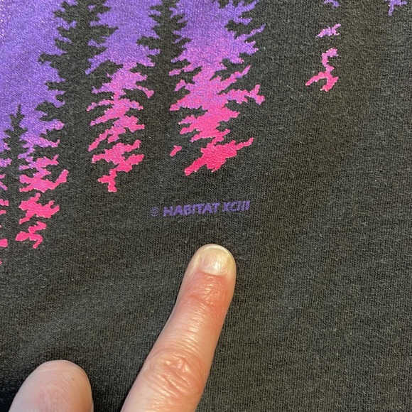 Vintage Habitat T-shirt Howling Wild Pink Purple Night Sky Large Shirt L 90s - Picture 11 of 11
